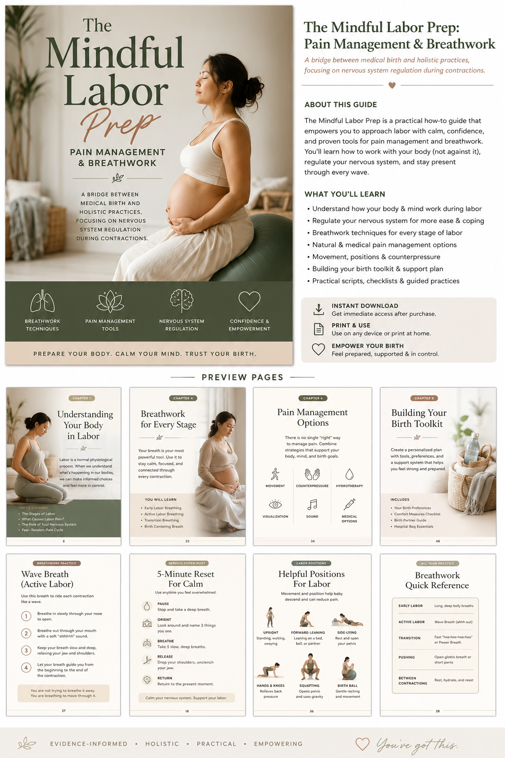 The Mindful Labor Prep: Pain Management & Breathwork Guide
