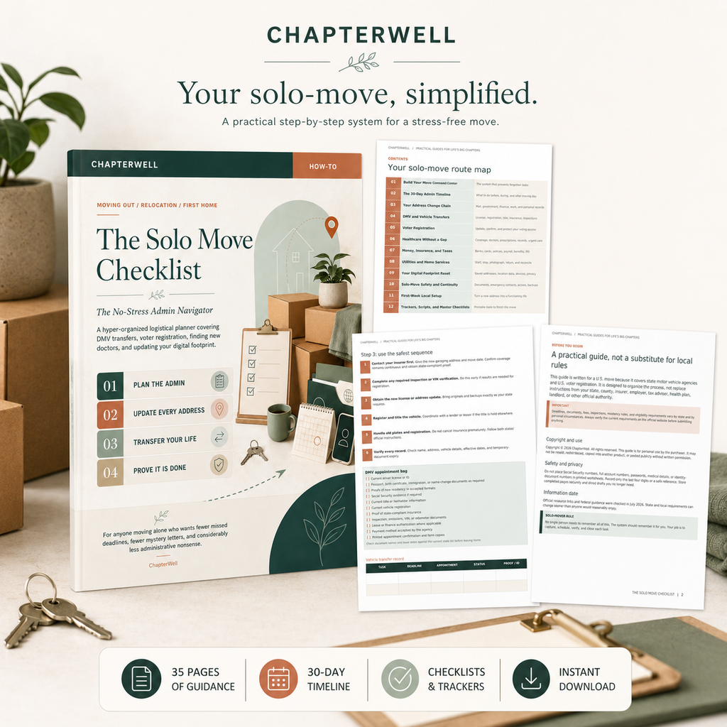 The Solo Move Checklist | Moving Admin & Relocation Planner